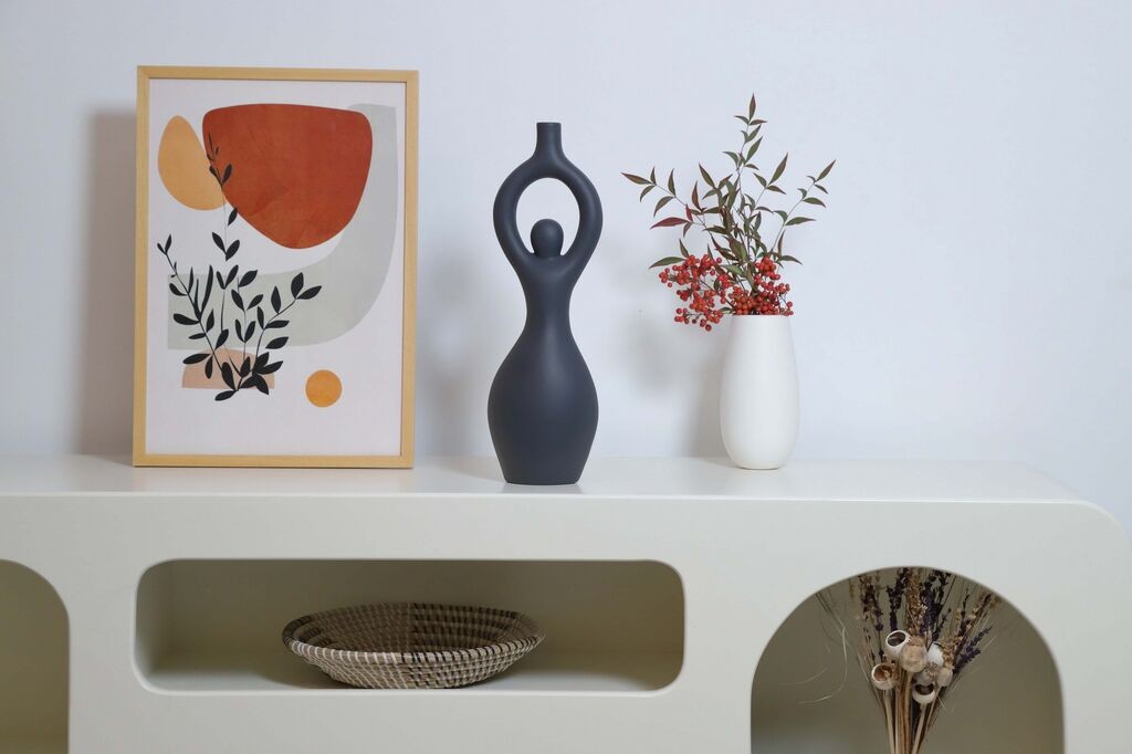 Aberto Design Vase Lossin, 14,5x10x43 cm, антрацит