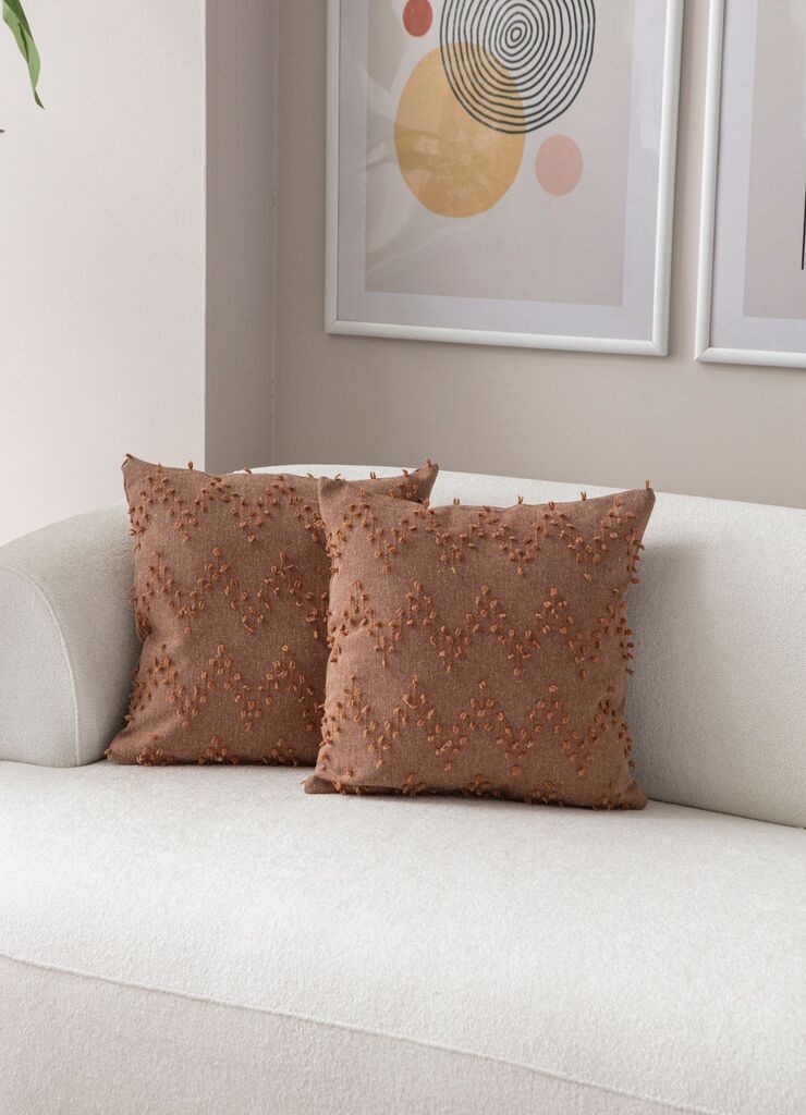 Комплет декоративни навлаки за перници Aberto Design, 43x43 см, 2 парчиња, кафеава