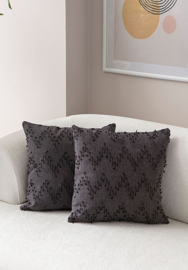 Комплет декоративни навлаки за перници Aberto Design, 43x43 см, 2 парчиња, црна