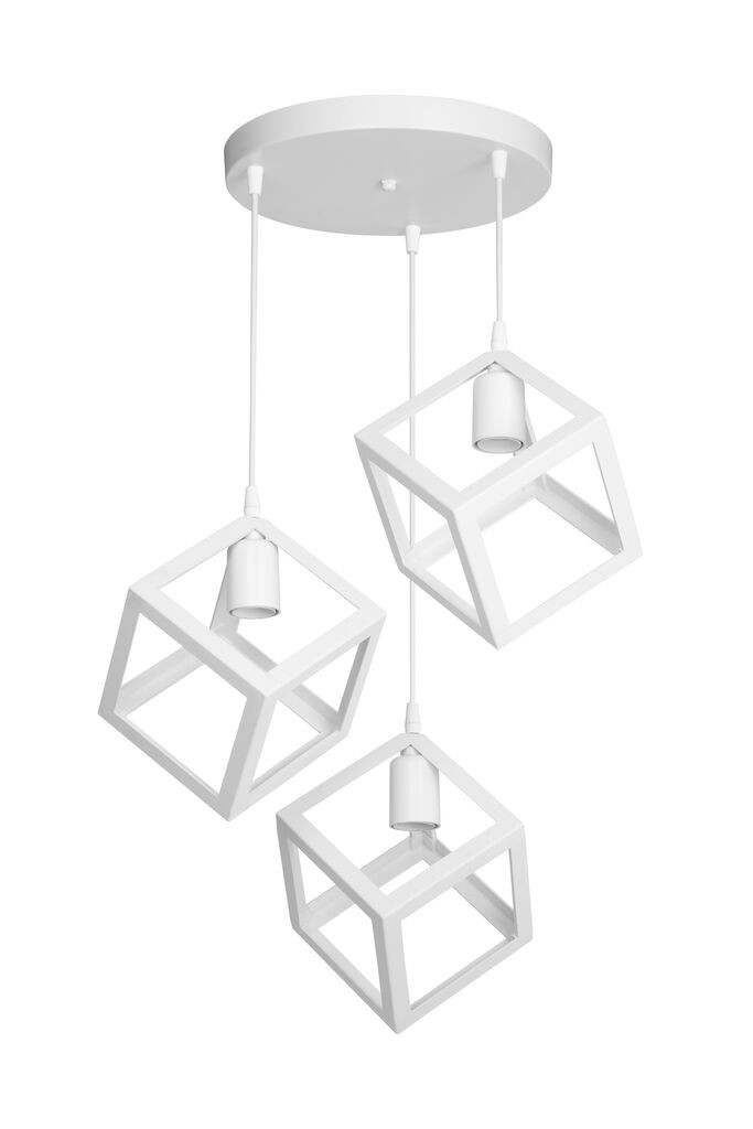 Alfa Electric Висечки лустер 3 x Е27 во круг  Бел - коцка