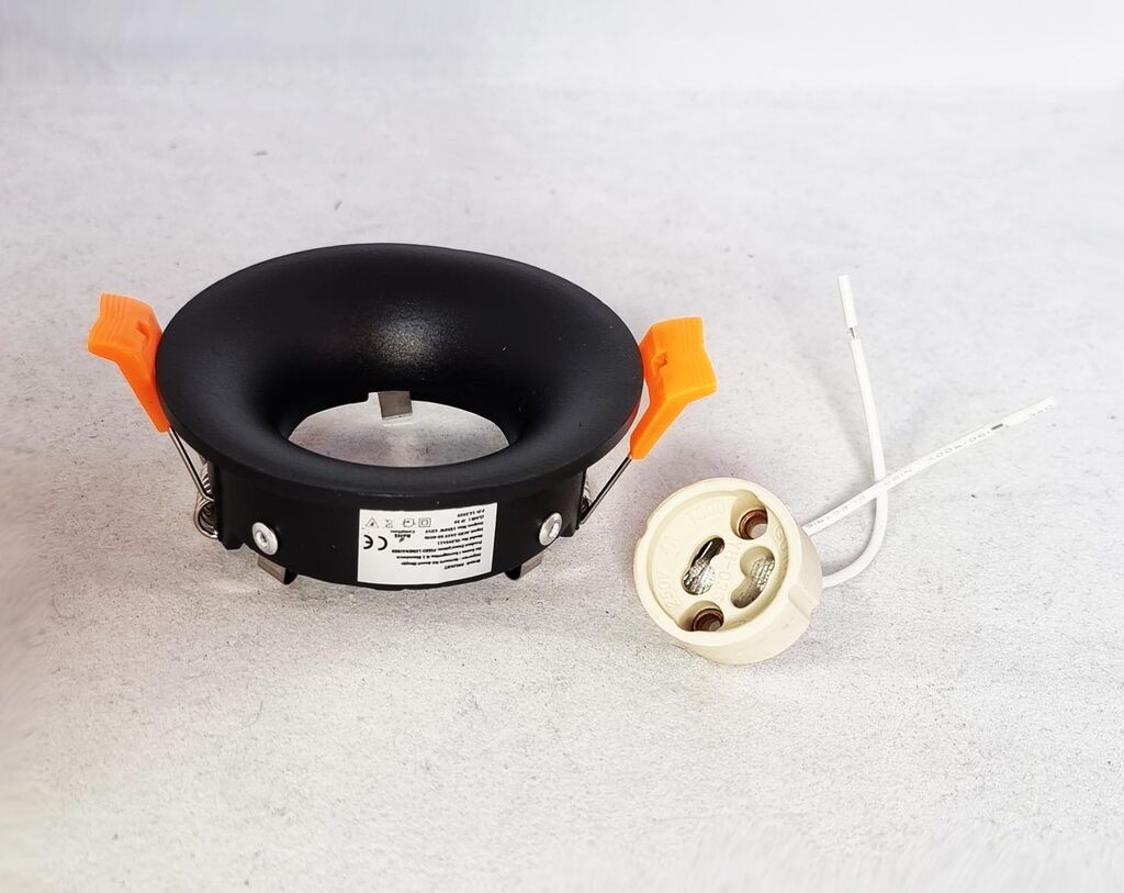 Alfa Electric Вградно тело кружно GU10 црно OL205411