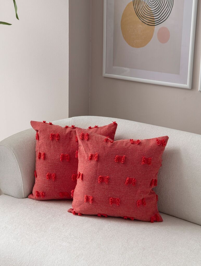 Комплет декоративни навлаки за перници Aberto Design, 43x43 см, 2 парчиња, црвена