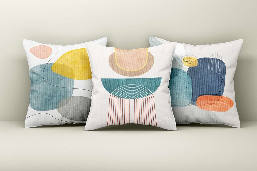 Комплет декоративни навлаки за перници Aberto Design Asr_plw25-44, 43x43 см, 3 парчиња, шарени