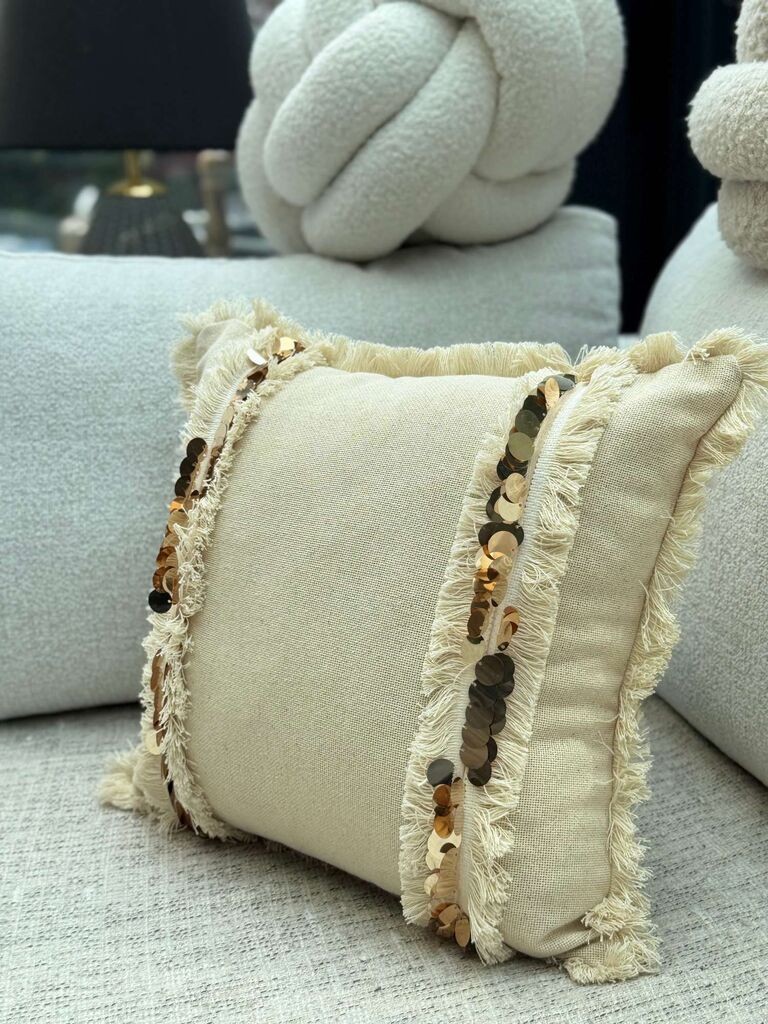 Декоративна навлака за перница Aberto Design KET008, 43x43 см, беж