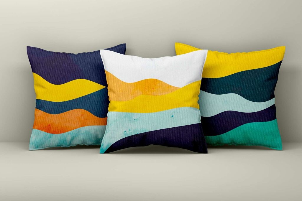 Комплет декоративни навлаки за перници Aberto Design Asr_plw25-11, 43x43 см, 3 парчиња, шарени