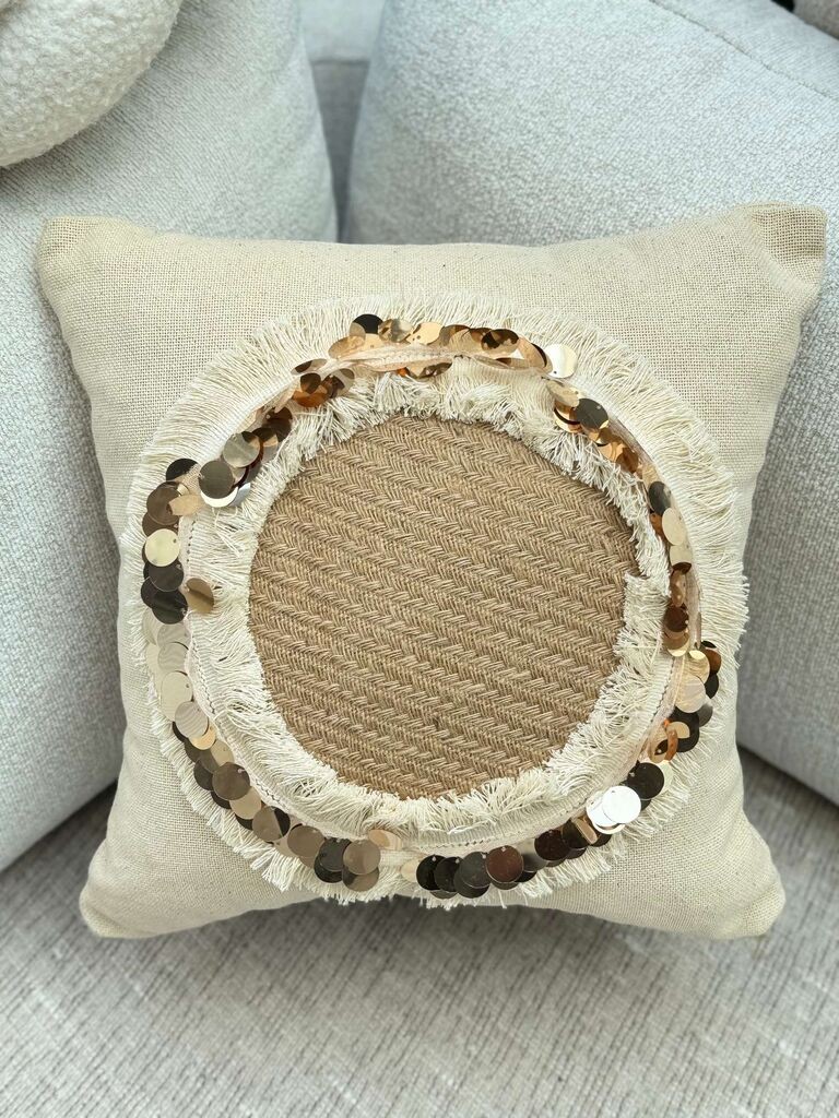 Декоративна навлака за перница Aberto Design KET010, 43x43 см, беж