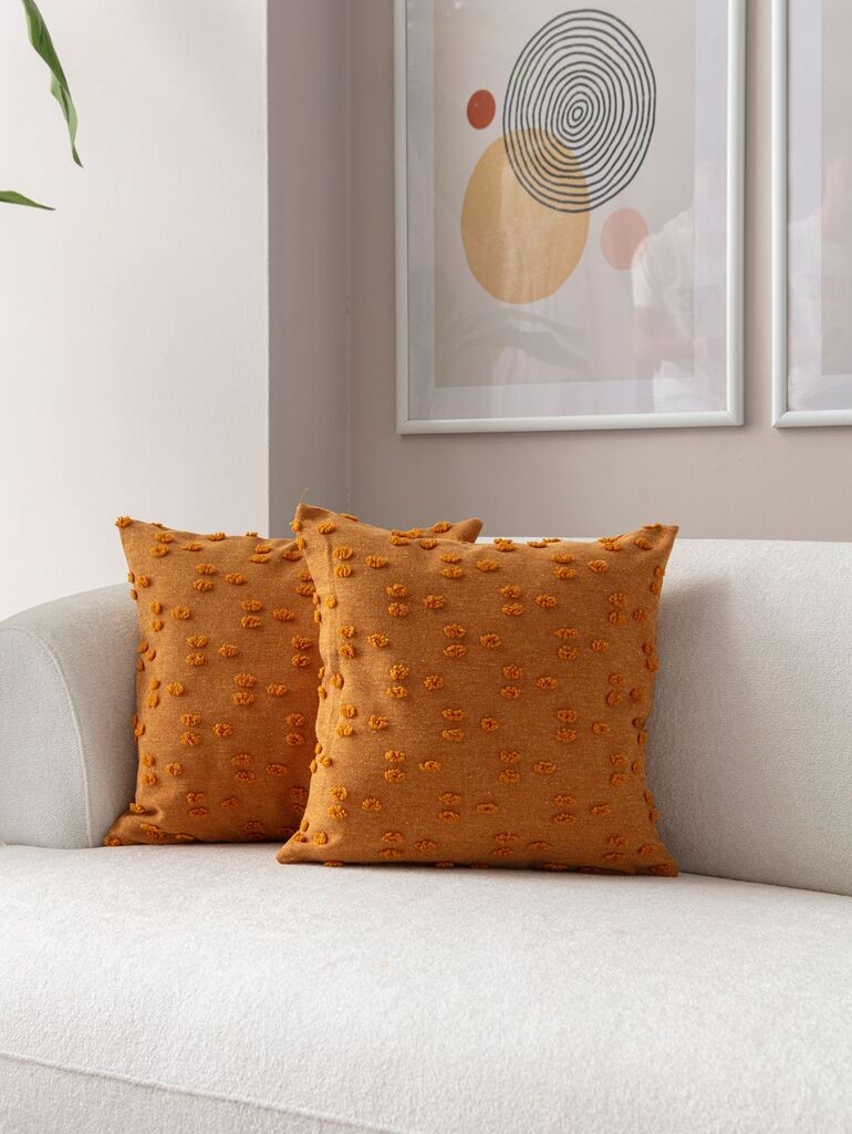 Комплет декоративни навлаки за перници Aberto Design, 43x43 см, 2 парчиња, портокалова