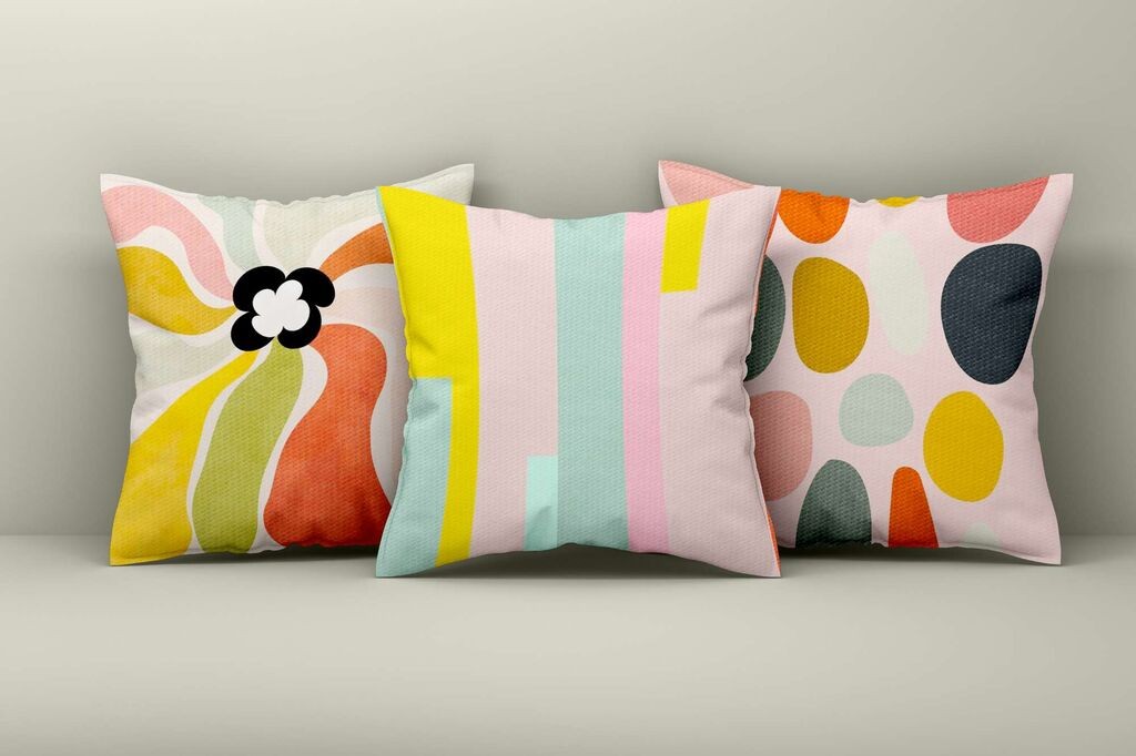 Комплет декоративни навлаки за перници Aberto Design Asr_plw25-10, 43x43 см, 3 парчиња, шарени