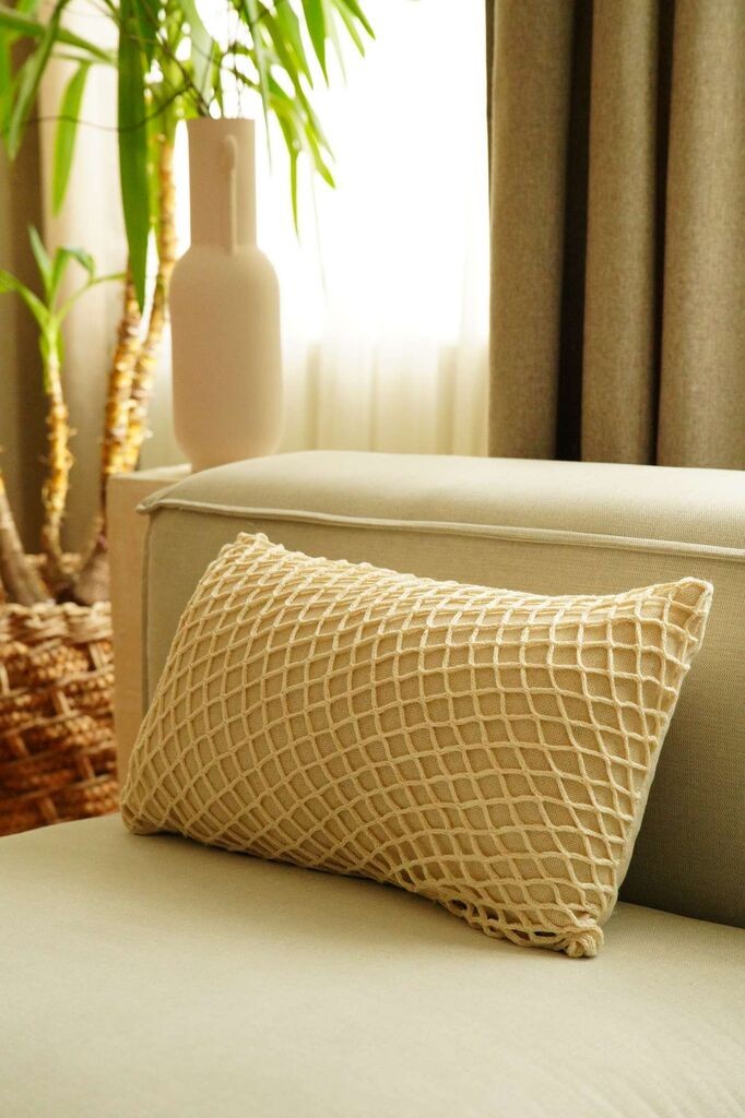 Декоративна навлака за перница Aberto Design KET004, 30x50 см, беж