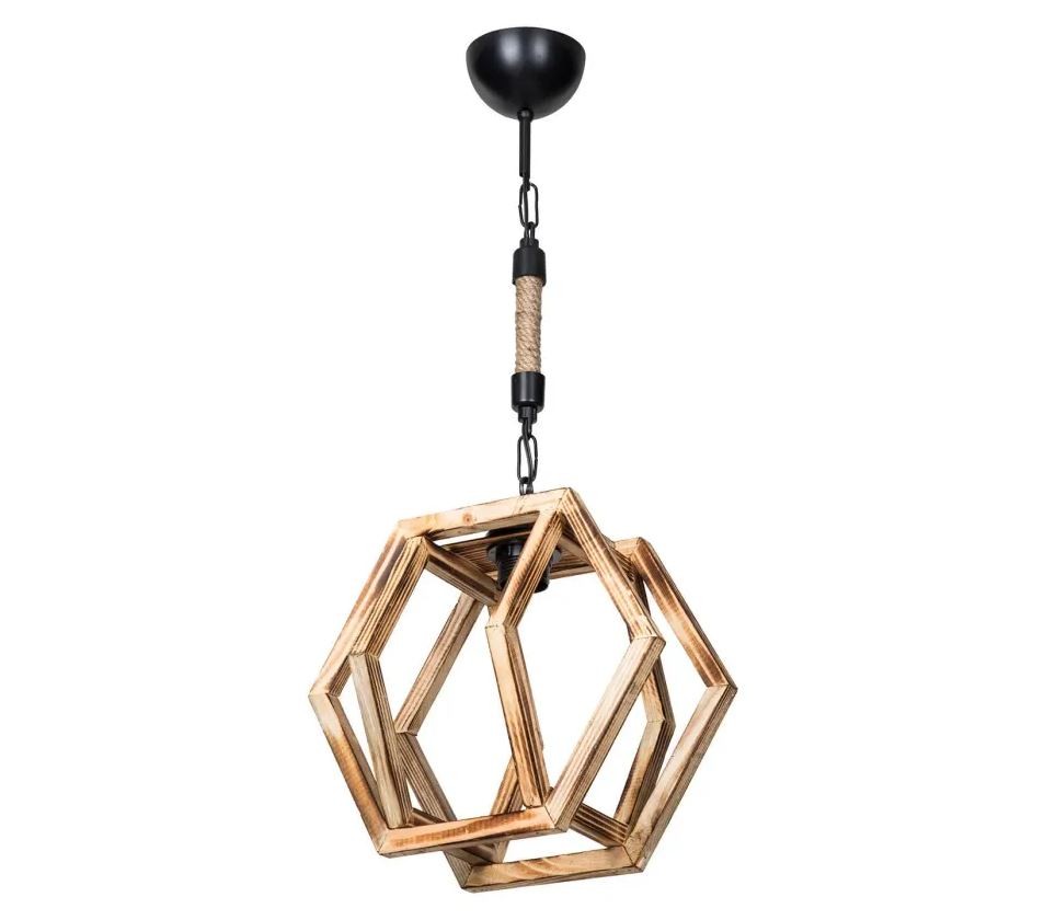 Alfa Electric Единечен висечки лустер Е27 - дрво