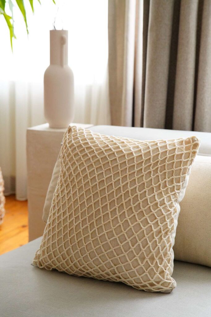 Декоративна навлака за перница Aberto Design KET003, 43x43 см, беж