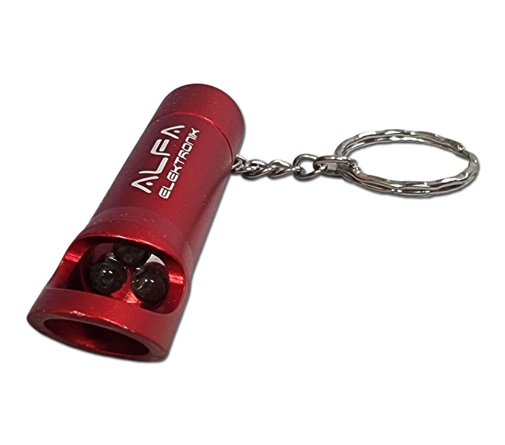 Alfa Electric ЛЕД светилка-отварач со привезок, метална, 3xLR44 батерии
