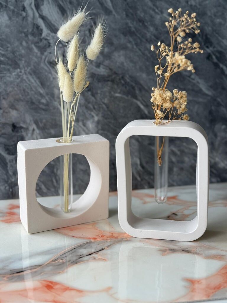 Комплет вазни Aberto Design Glamour Свеќа 6ST, 2 парчиња, бела