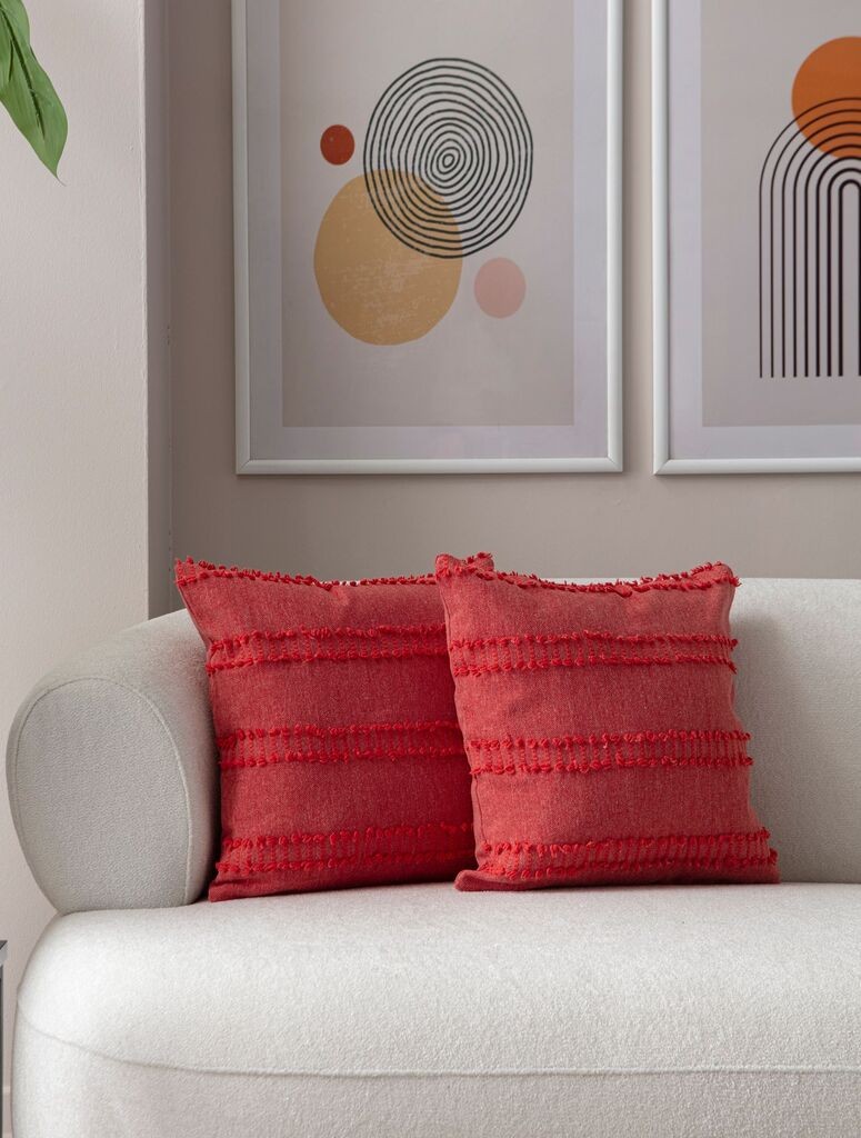 Комплет декоративни навлаки за перници Aberto Design, 43x43 см, 2 парчиња, црвена