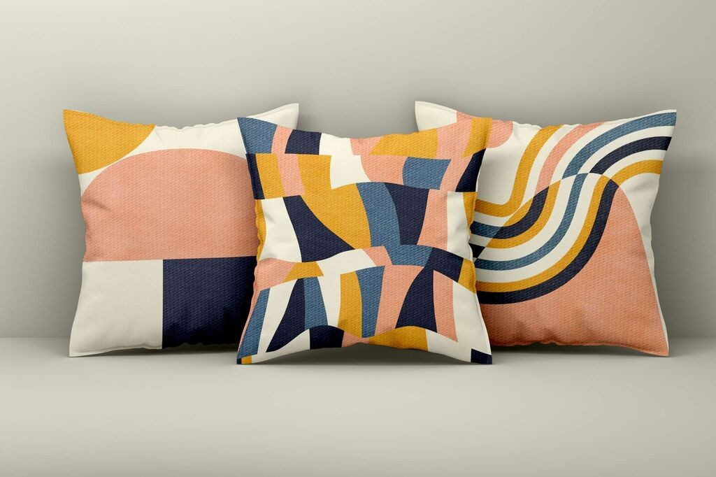 Комплет декоративни навлаки за перници Aberto Design Asr_plw25-16, 43x43 см, 3 парчиња, шарени