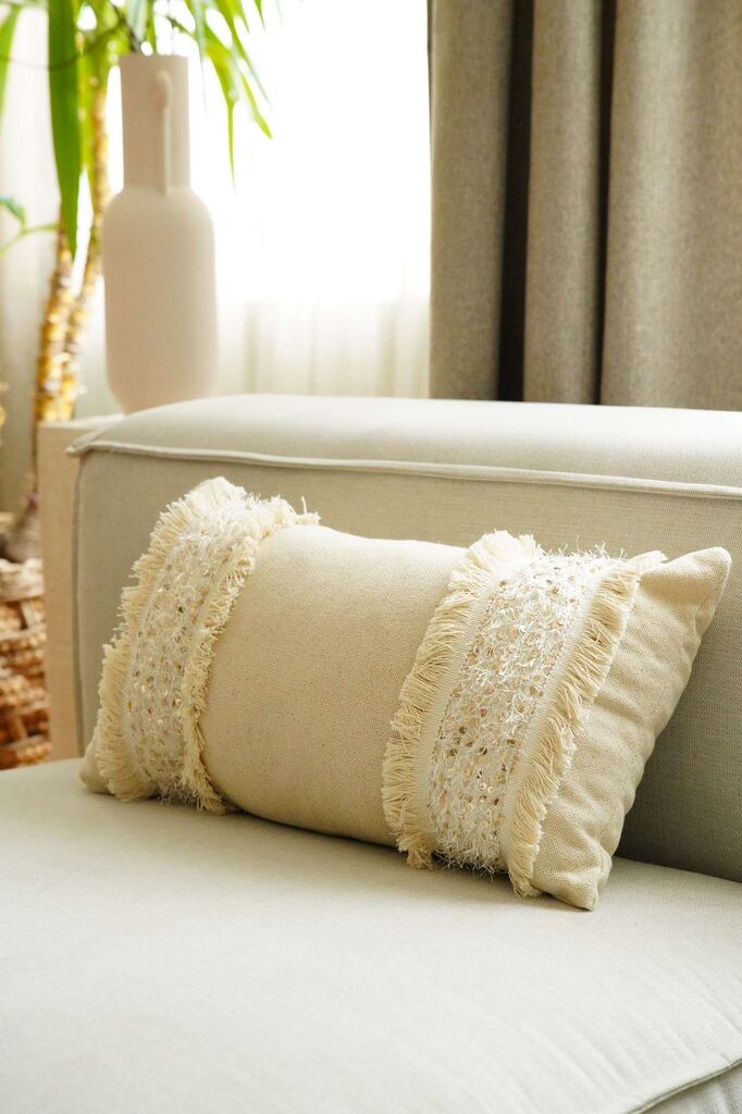 Декоративна навлака за перница Aberto Design KET002, 30x50 см, беж