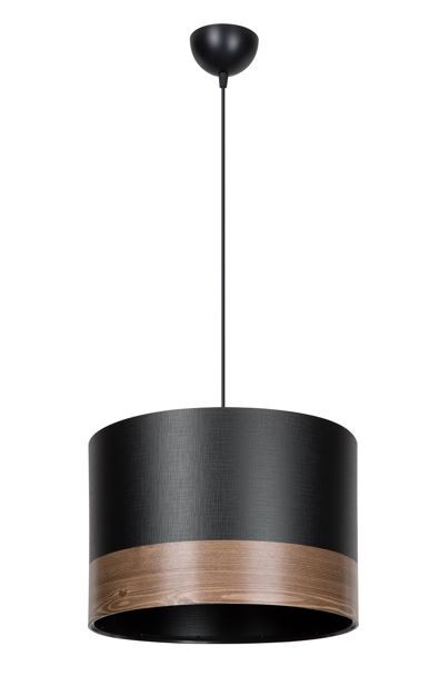 Alfa Electric Единечен висечки лустер  Е27- црн со дрво