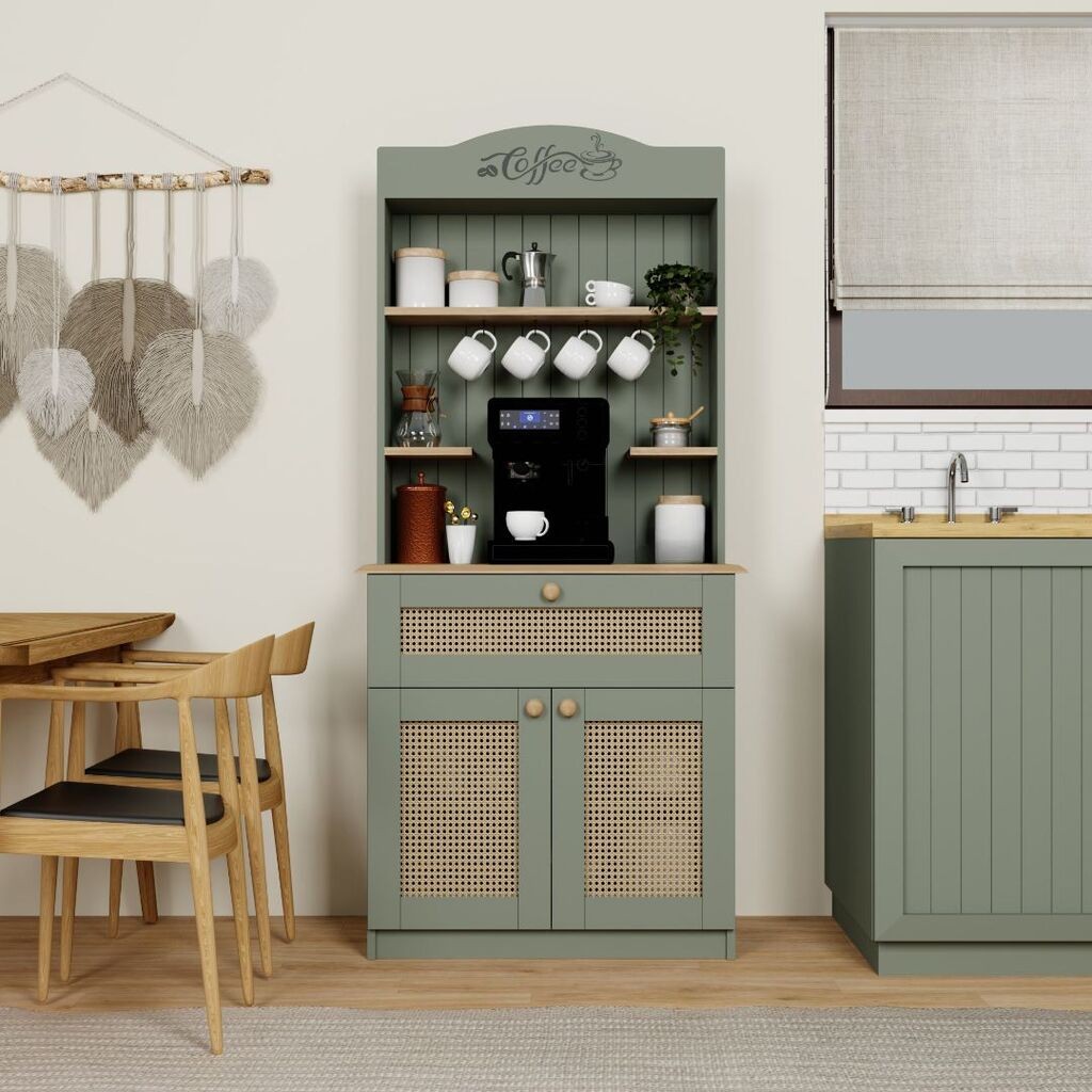 Кујнска полица Hanah Home Lucas 1600-129, 80x100x42 см, маслинеста боја