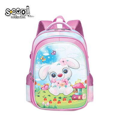 Училишен Ранец Ергономски Зајче 3D – Ергономски Грб, Пространи Прегради, Со Странични Џебови, Издржлив Полиестер, Сив