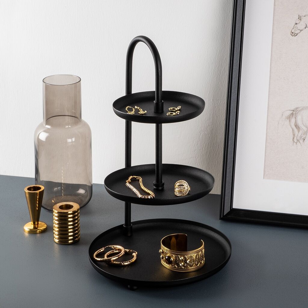 Поставка за накит Aberto Design Калки, 20x32 см, црна