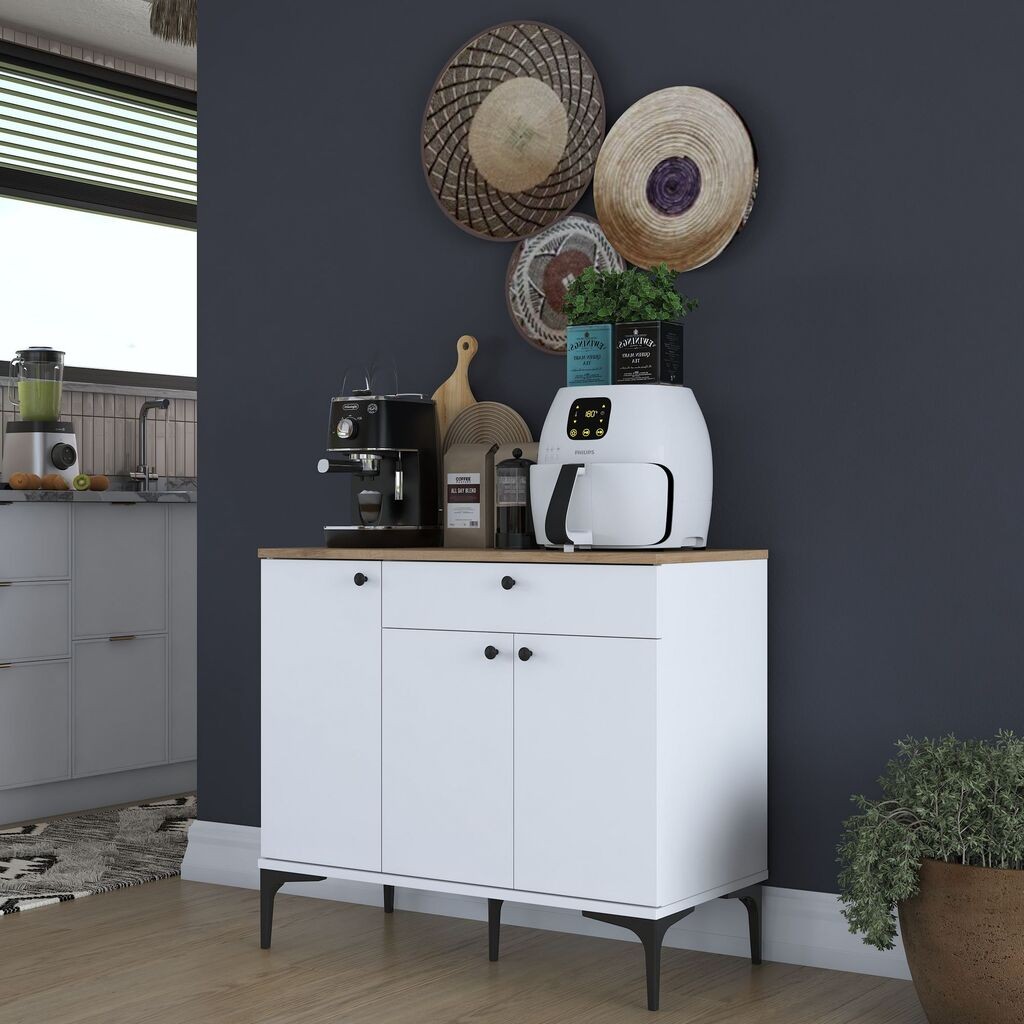 Кујнска полица Hanah Home JE194-3803, 90,2x78,6x45 см, бела