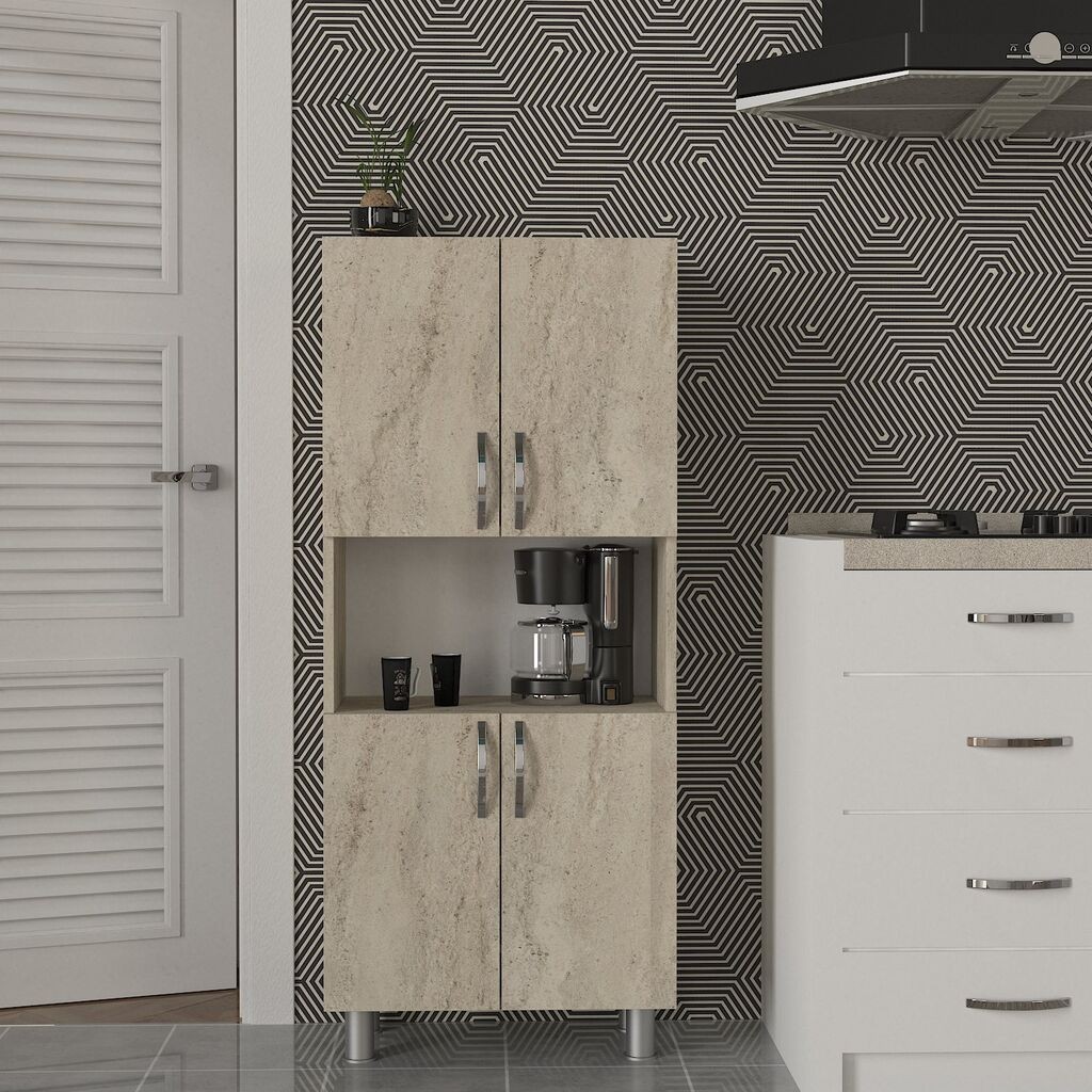 Полица за куќата „Хана Хоум" Вилијам, 59,5x140,3x29,5 см, крем