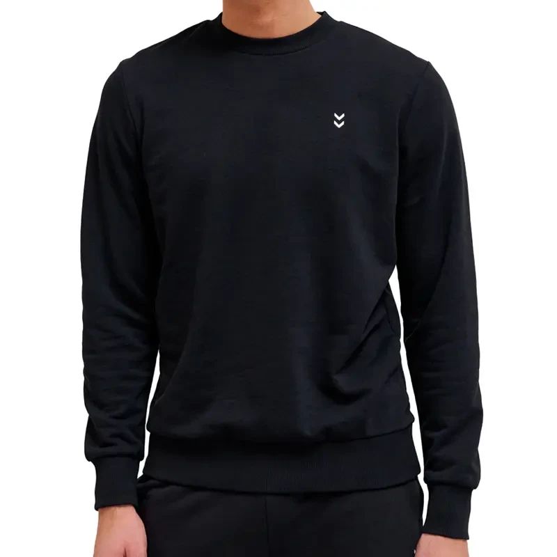 Машка дуксерка Hummel Hmlpulse со кружен јака, црна