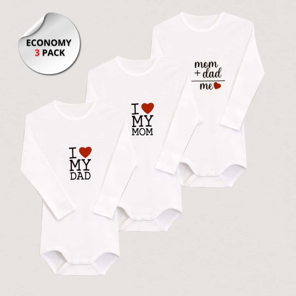 Tritex Бебешко Боди Love x 3 пар. - 9351/001 - 62