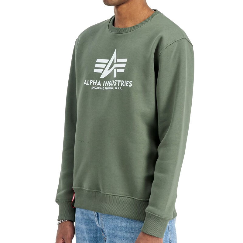 Машки основен џемпер Алфа, маслинеста боја