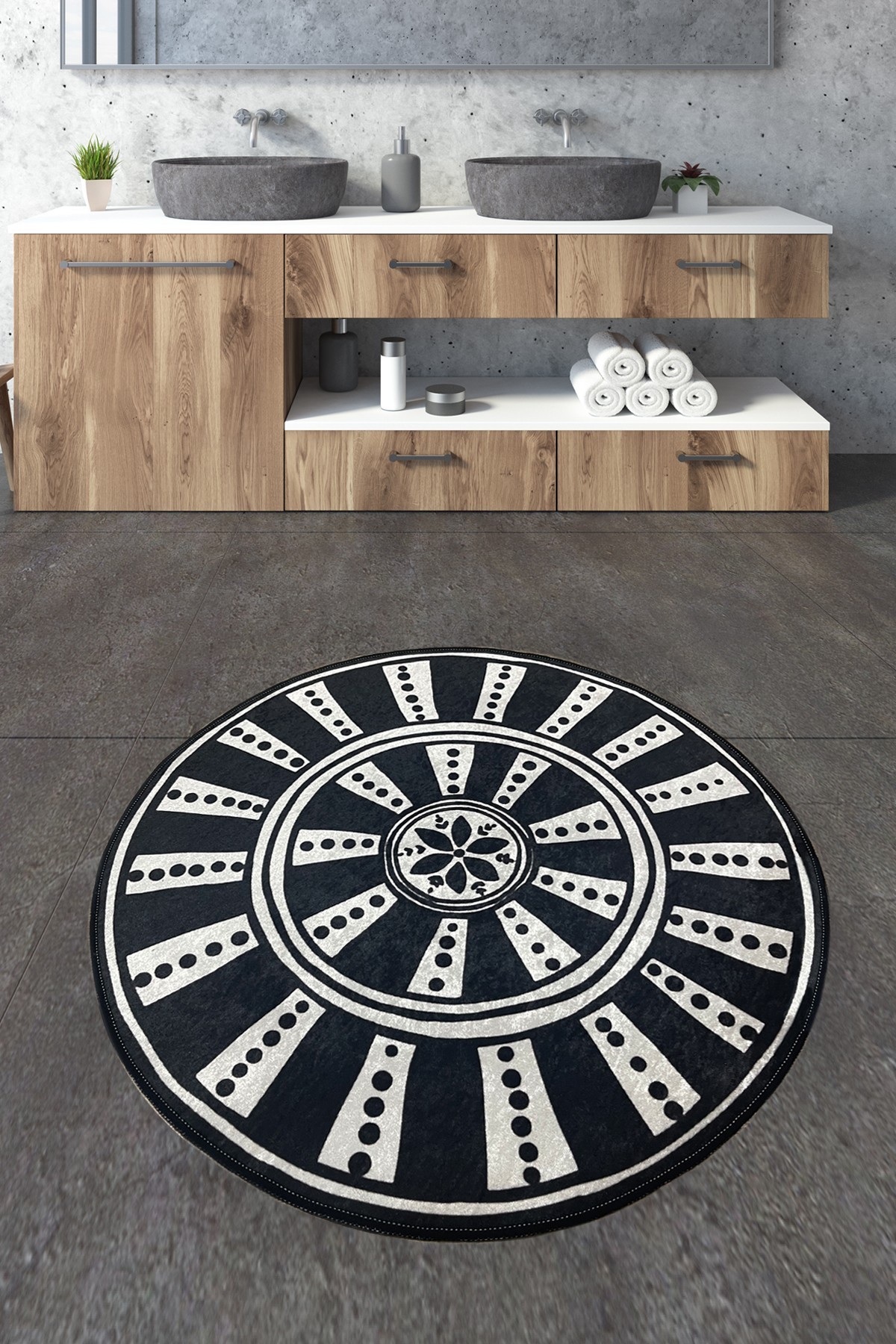 L'essentiel Maison тепих за бања 120x120cm Шарена