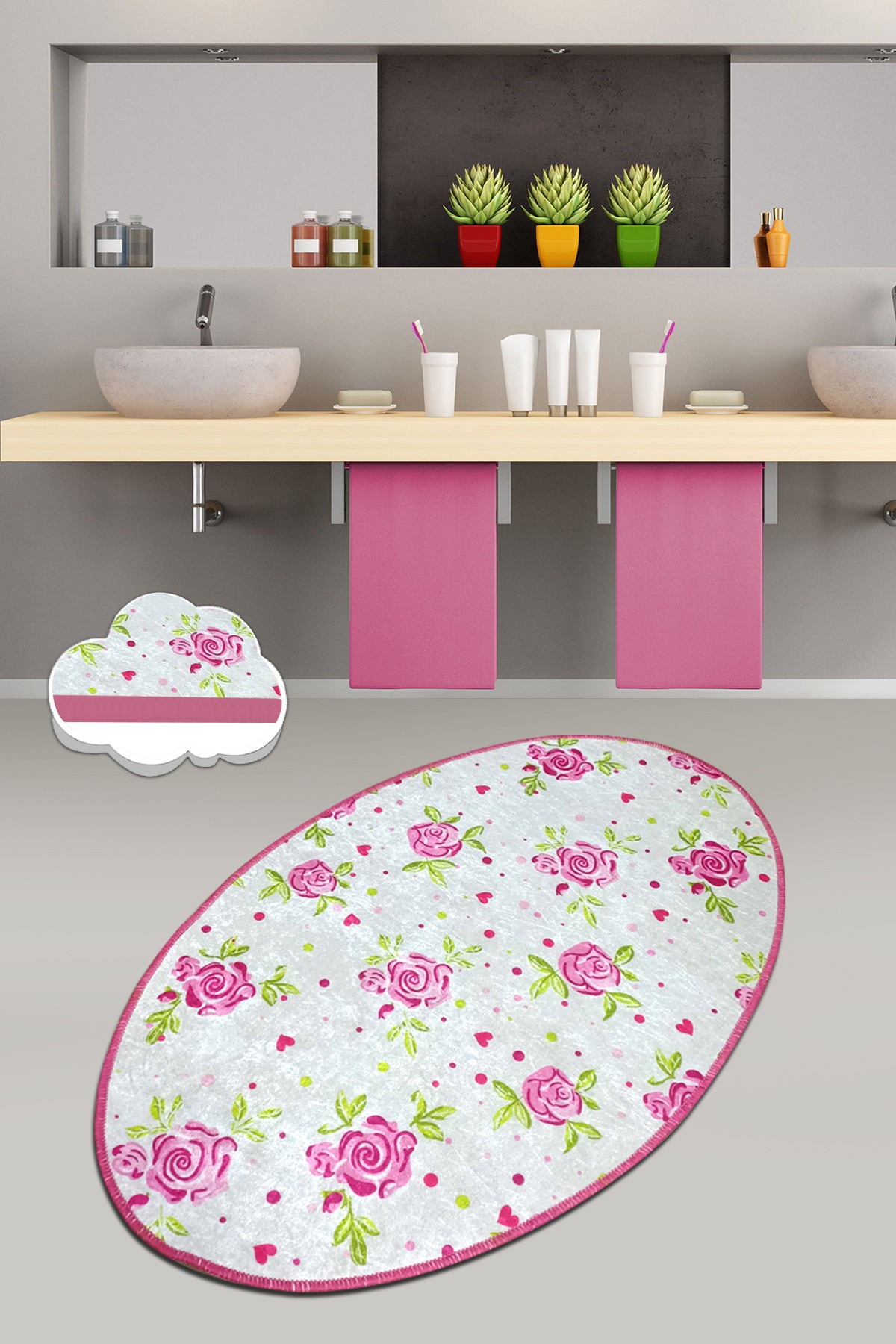 L'essentiel Maison тепих за бања 80x100cm Шарена