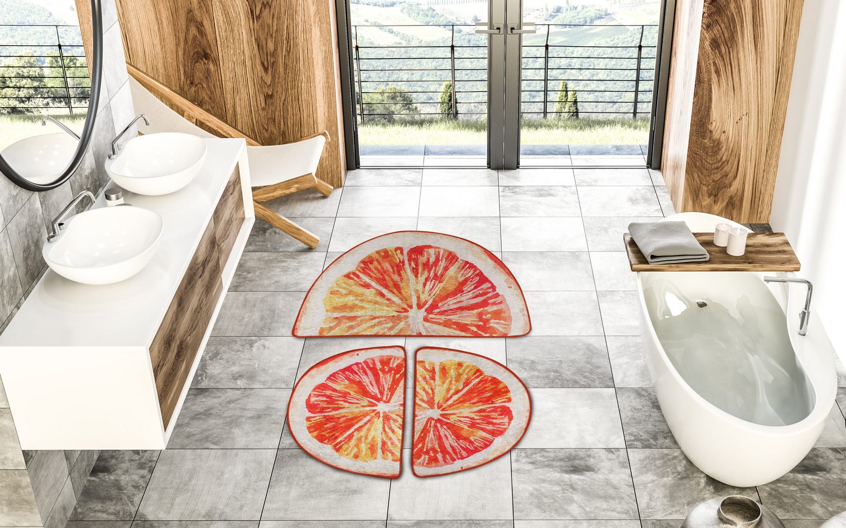 L'essentiel Maison Сет од 3 килими за бања Шарени