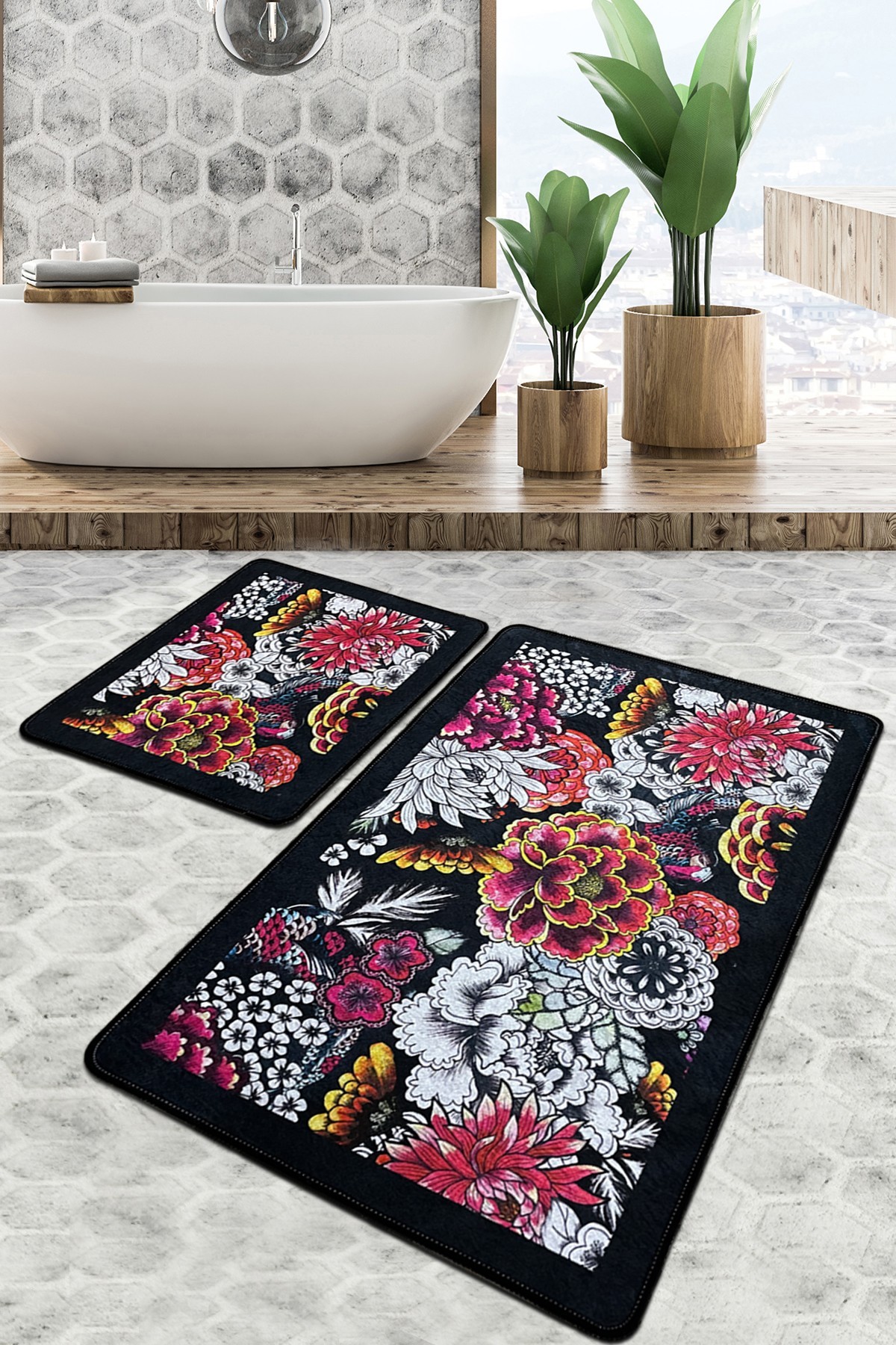 L'essentiel Maison Сет од 2 килими за бања Шарени