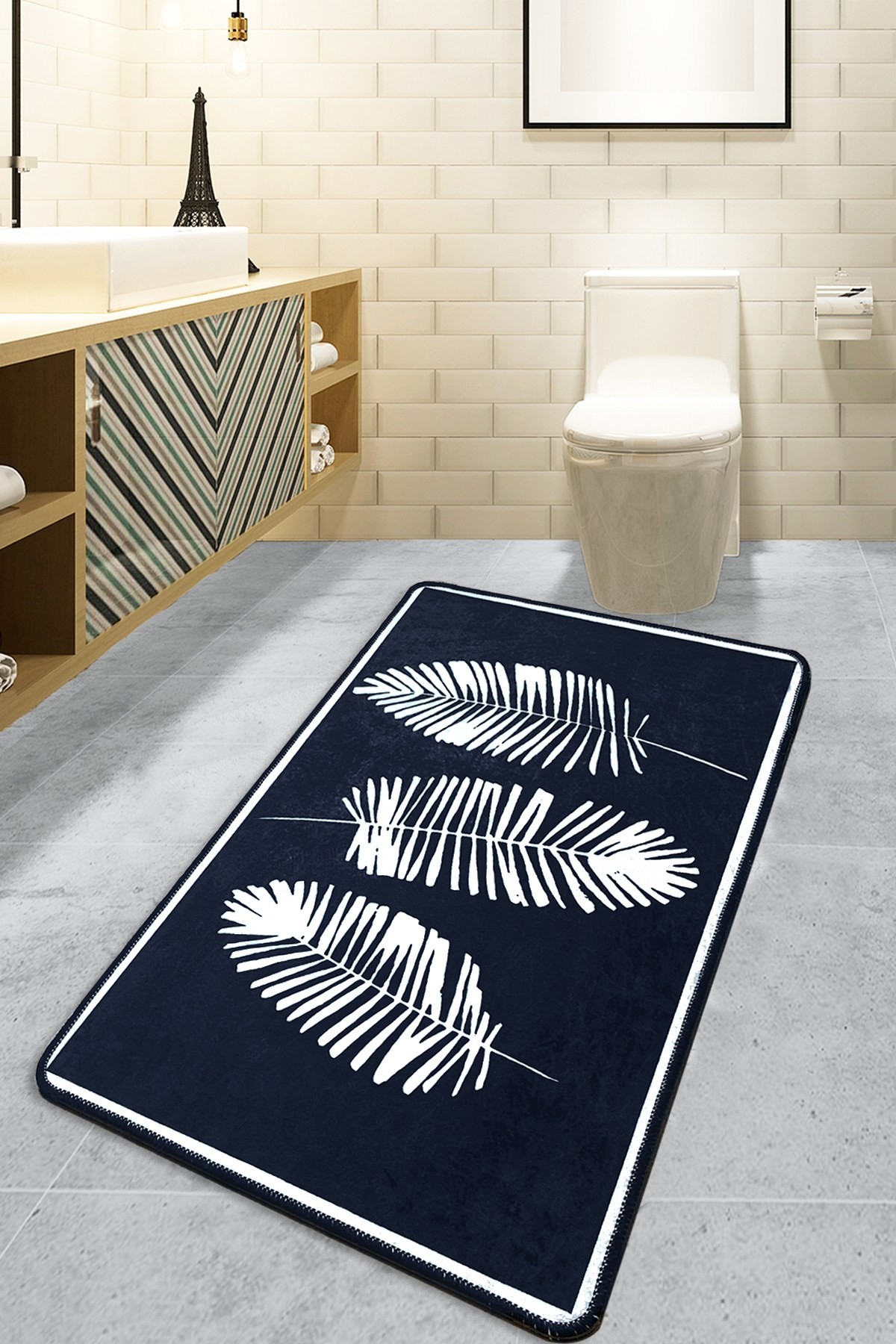 Килим за бања L'essentiel Maison 70x120cm Црн