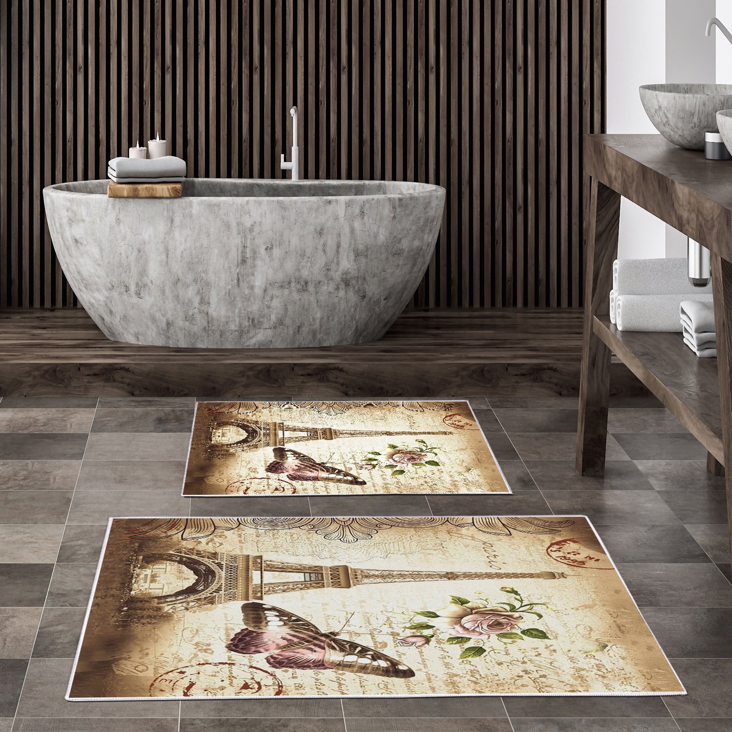 L'essentiel Maison Сет од 2 килими за бања Шарени