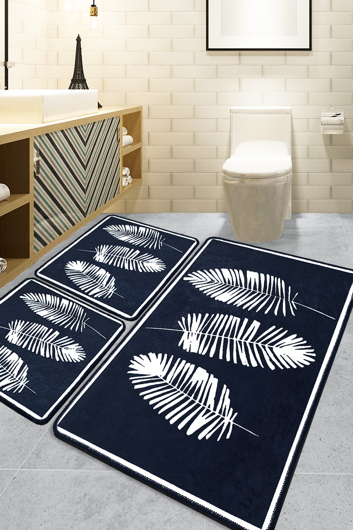 L'essentiel Maison Сет од 3 килими за бања Црн