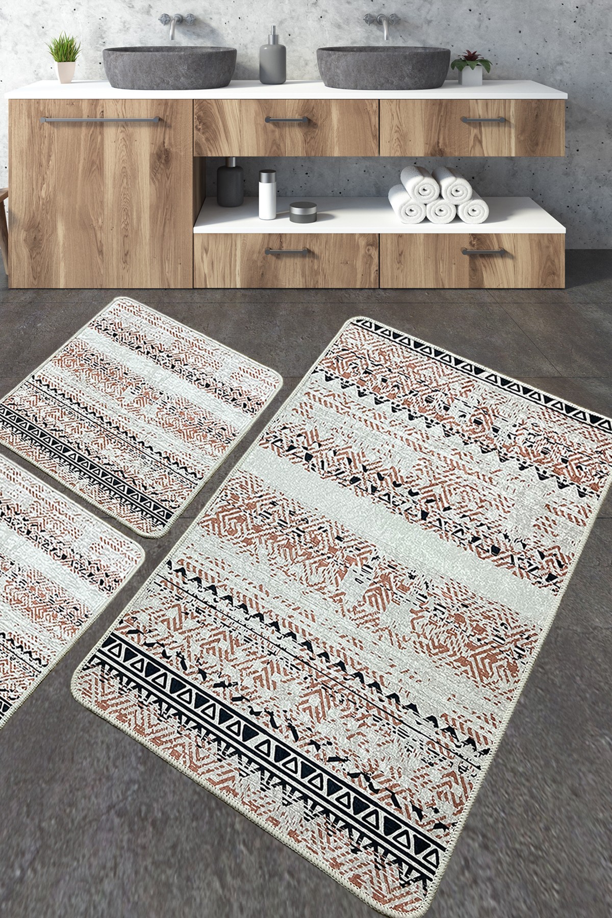 L'essentiel Maison Сет од 3 килими за бања Шарени