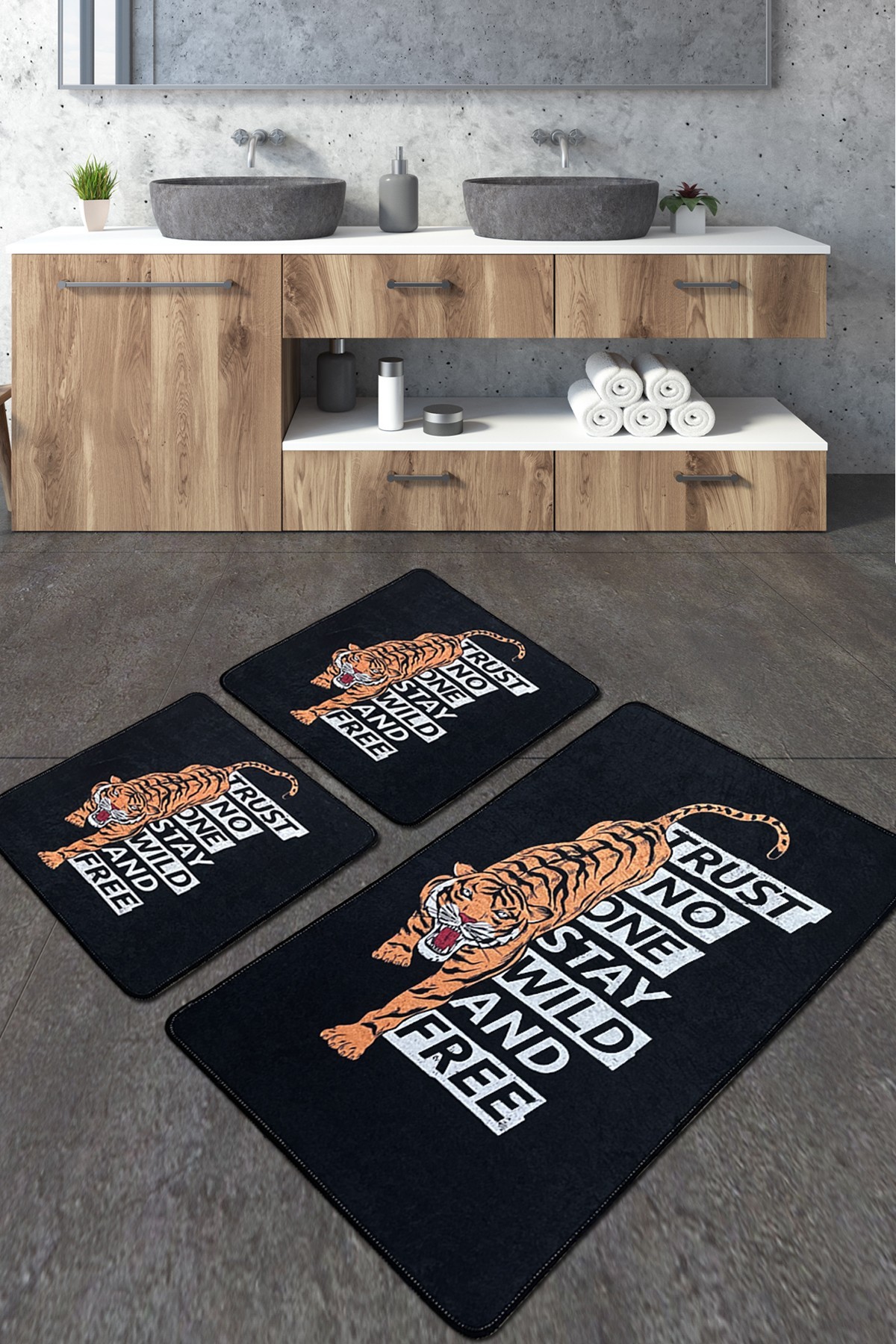 L'essentiel Maison Сет од 3 килими за бања Шарени