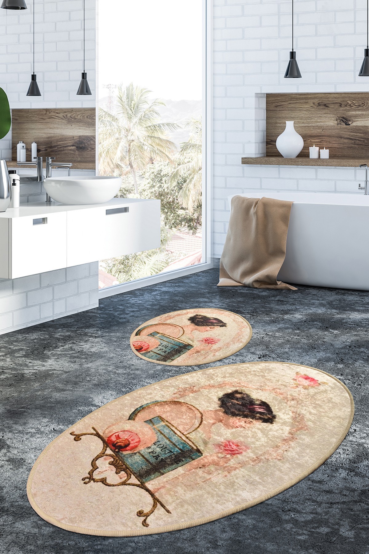 L'essentiel Maison Сет од 2 килими за бања Шарени