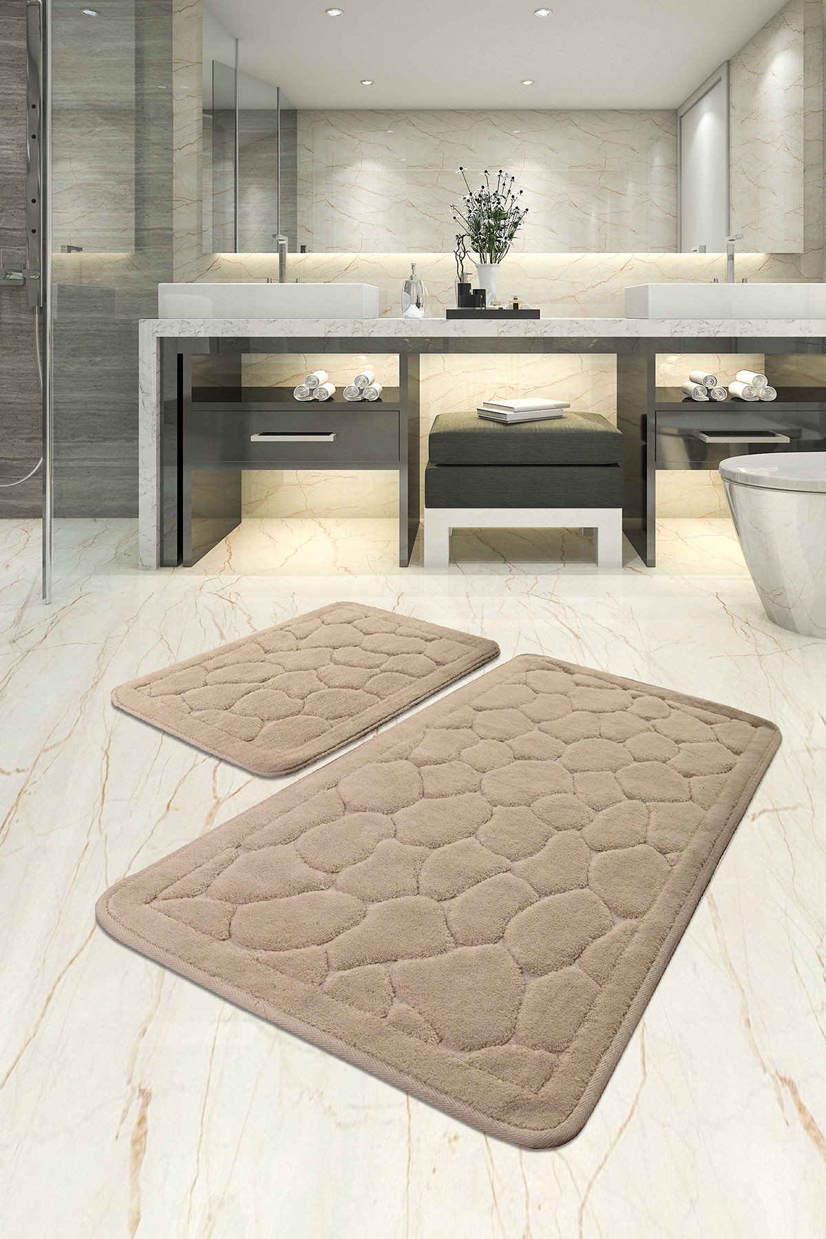 L'essentiel Maison Сет од 2 килими за бања Шарени