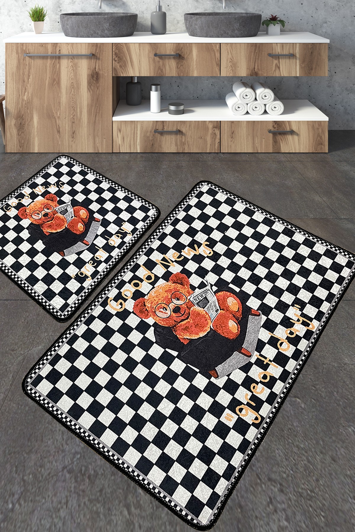 L'essentiel Maison Сет од 2 килими за бања Шарени