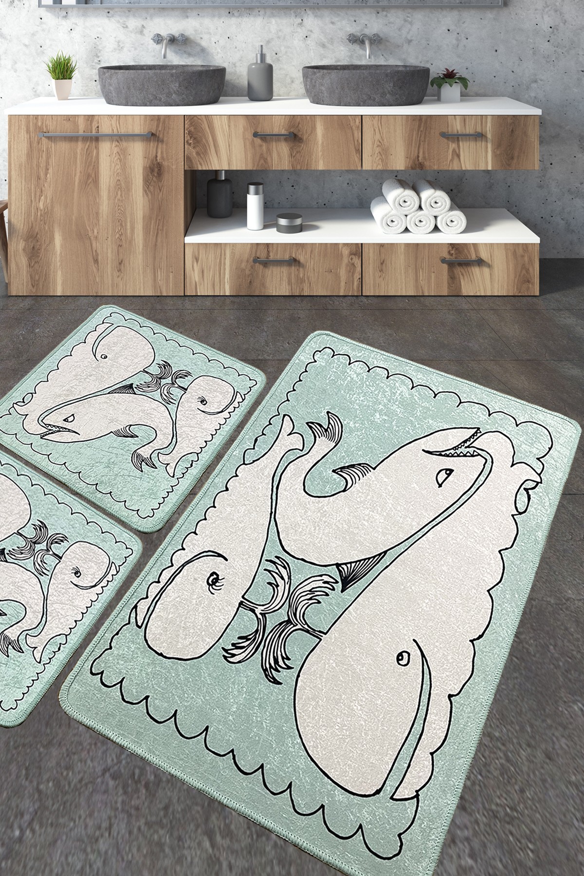 L'essentiel Maison Сет од 3 килими за бања Шарени