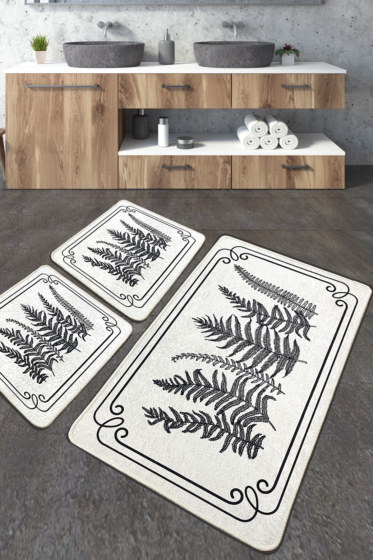 L'essentiel Maison Сет од 3 килими за бања Шарени