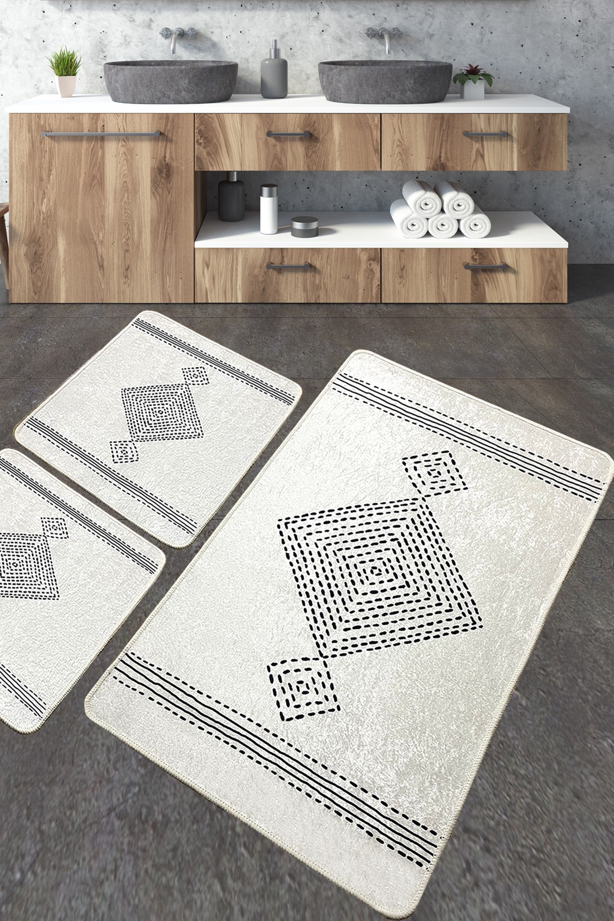 L'essentiel Maison Сет од 3 килими за бања Шарени