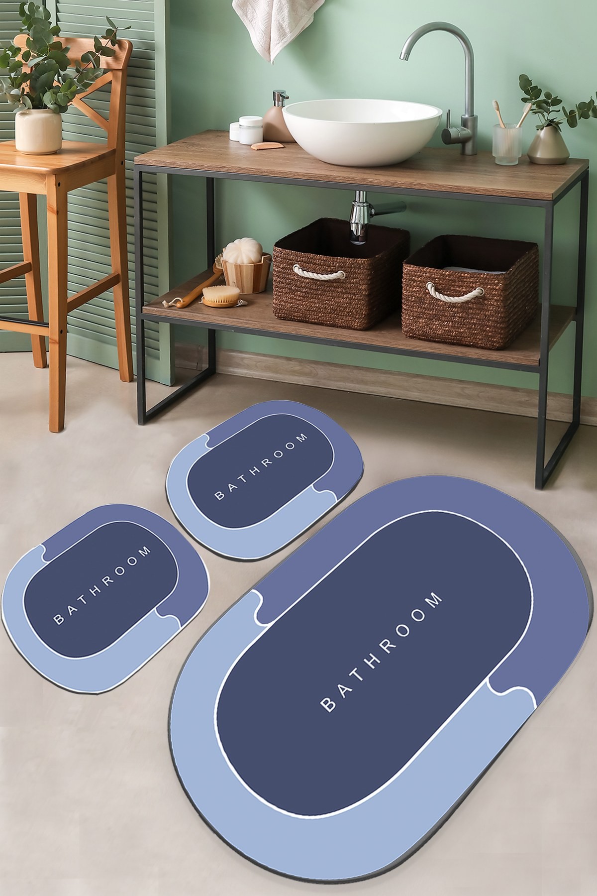 L'essentiel Maison Сет од 3 килими за бања Шарени