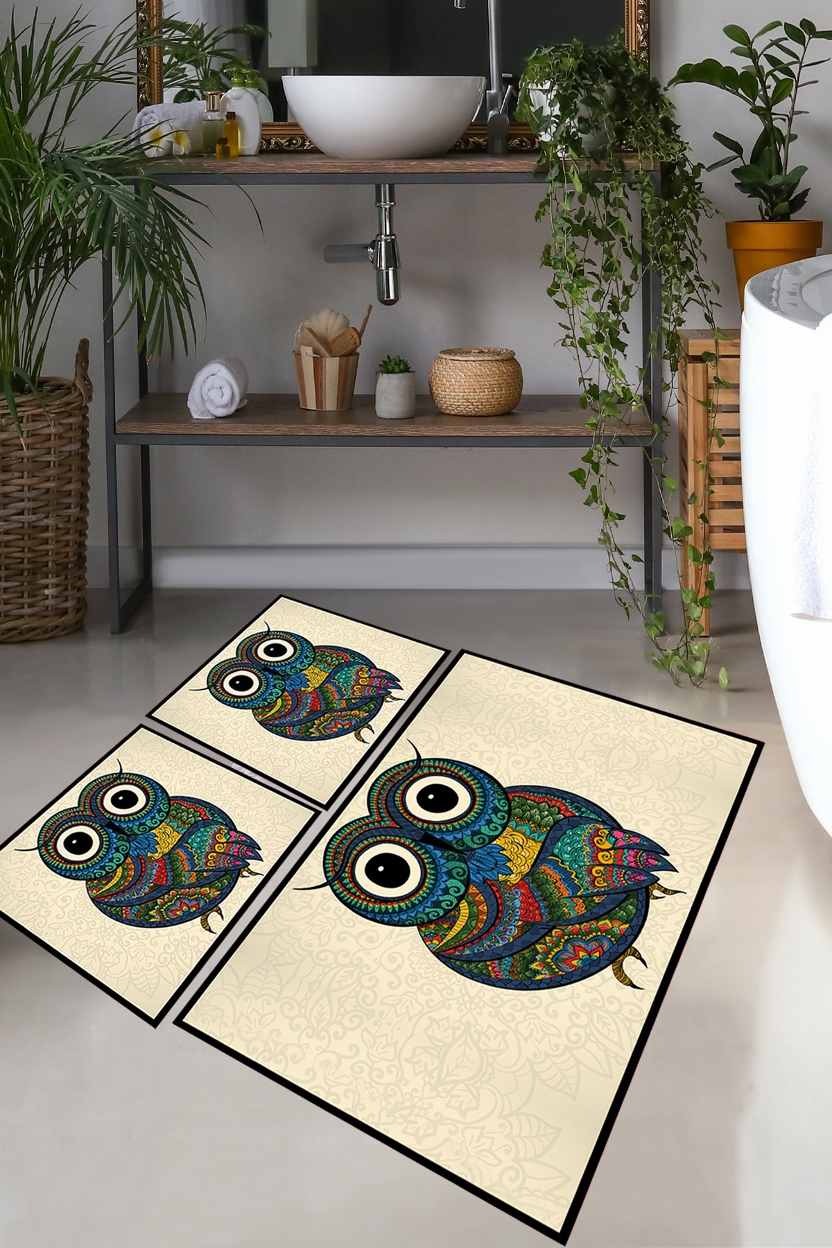 L'essentiel Maison Сет од 3 килими за бања Шарени