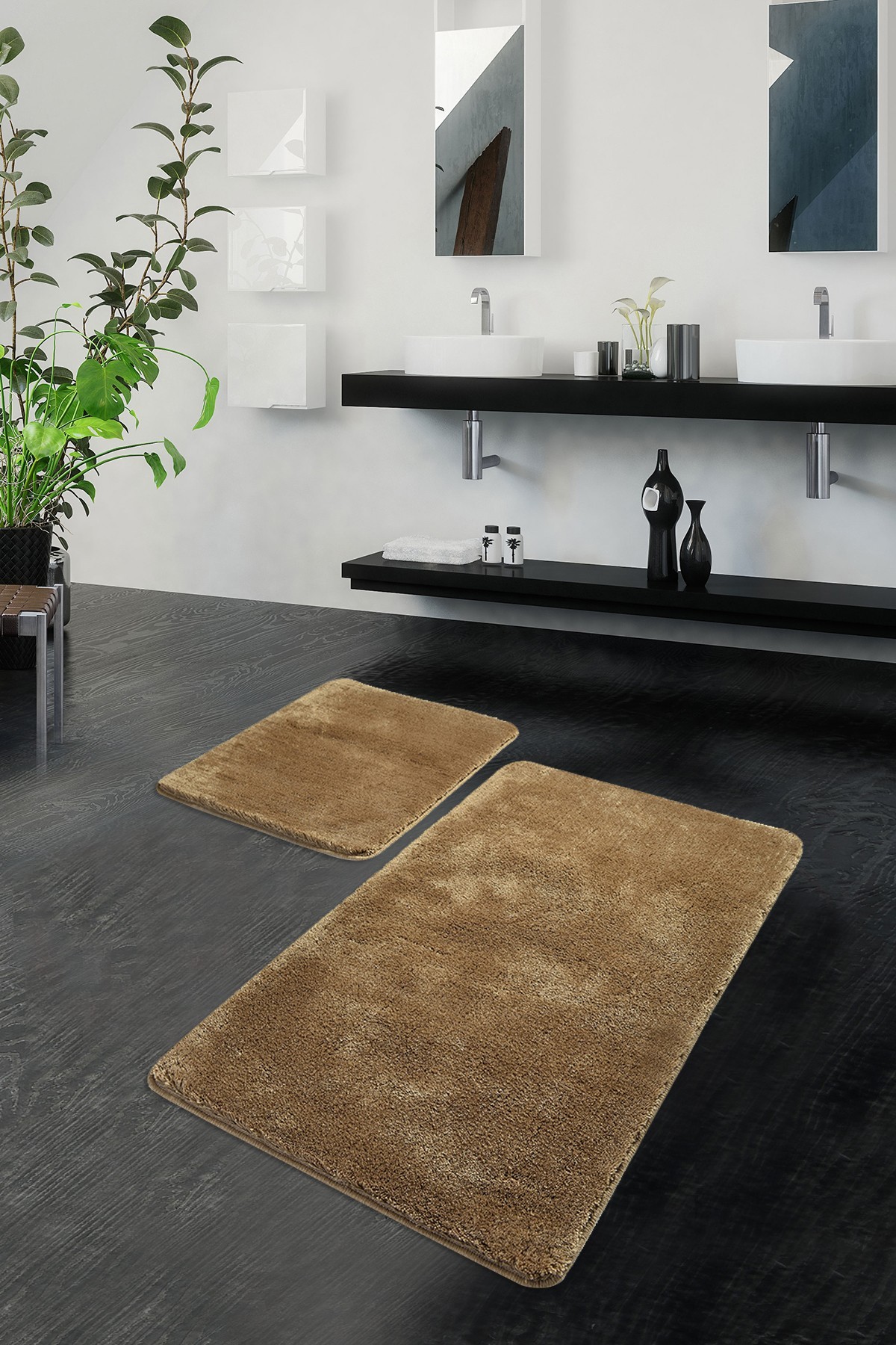 Комплет од 2 теписи за бања L'essentiel Maison, крем боја