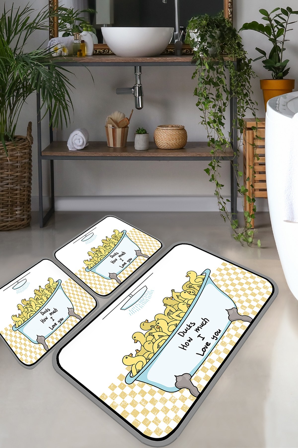 L'essentiel Maison Сет од 3 килими за бања Шарени