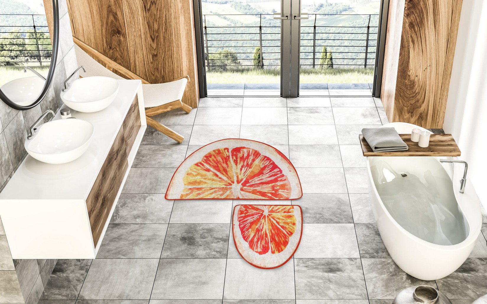 L'essentiel Maison Сет од 2 килими за бања Шарени