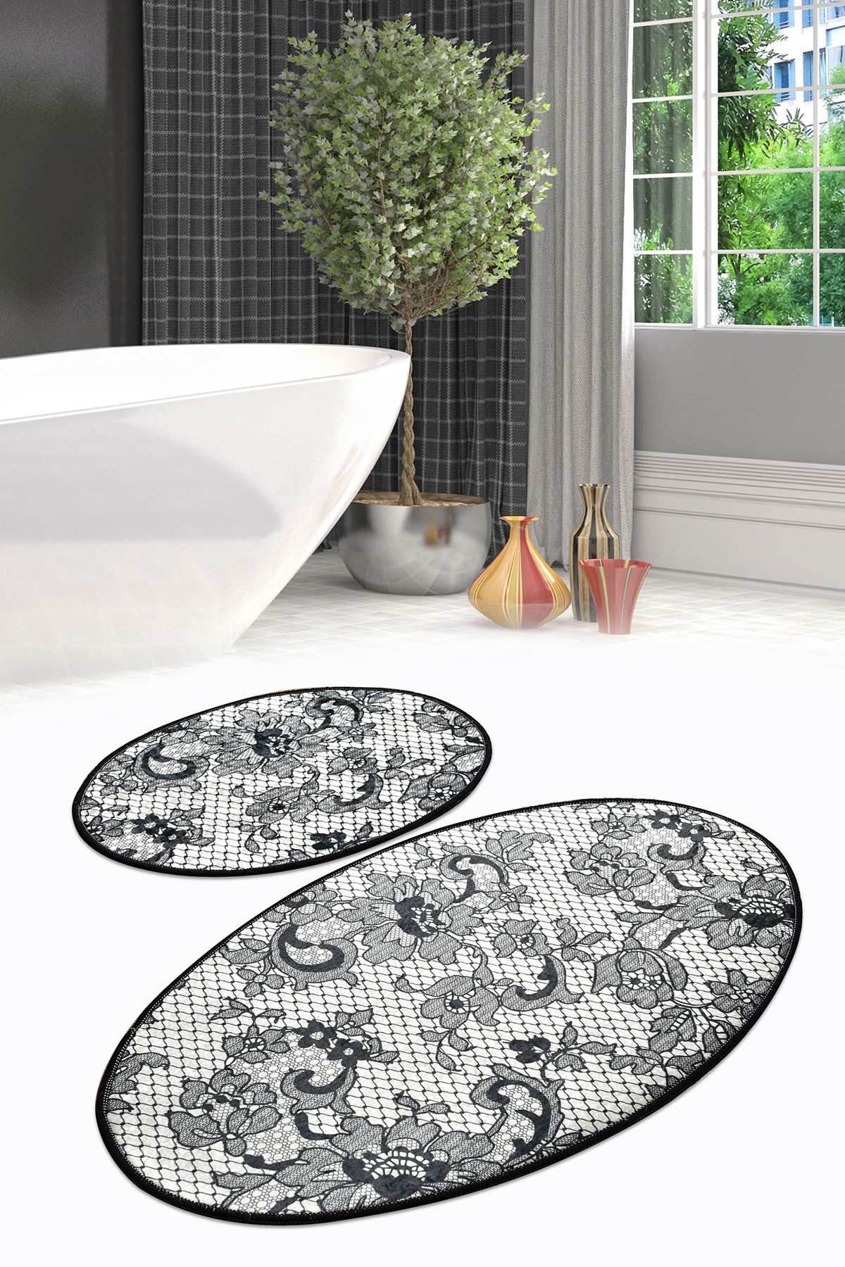 L'essentiel Maison Сет од 2 килими за бања Шарени